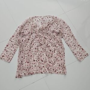 Joie Pink Floral Silk Chiffon Top